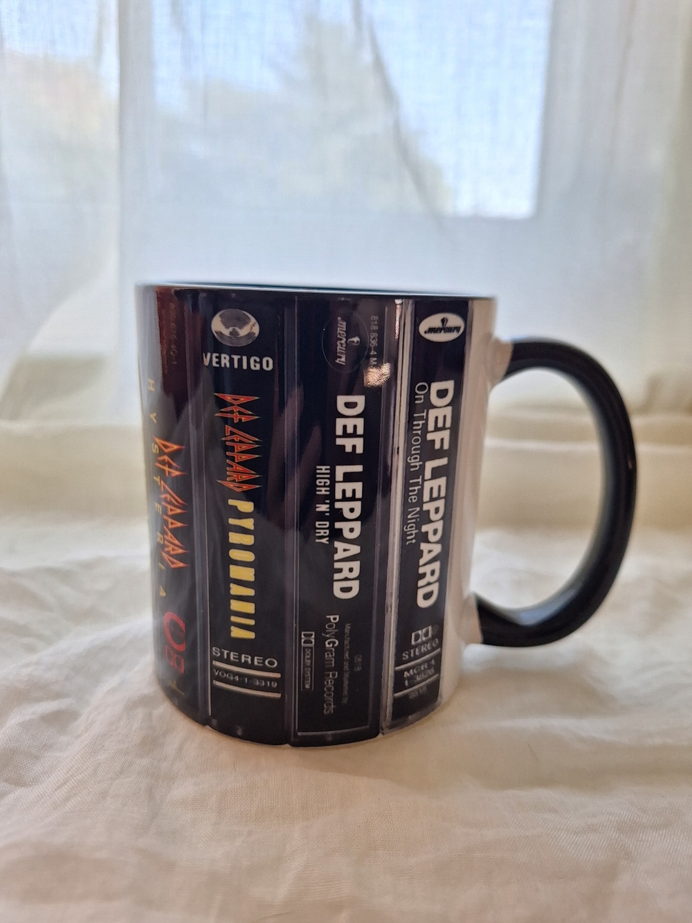 Def Leppard Cassette Tape Ceramic Mug - Black/White